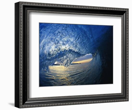 Inside Breaking Ocean Wave-David Pu'u-Framed Photographic Print