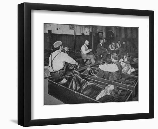 Inside Medland Hall homeless shelter, Ratcliff, London, c1900 (1901)-Unknown-Framed Photographic Print