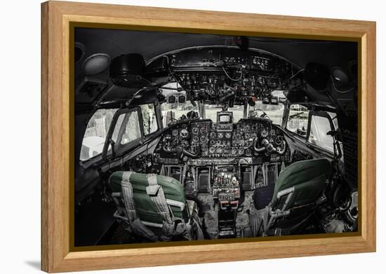 Inside of Airplane Cockpit-amok-Framed Premier Image Canvas