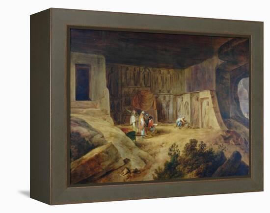Inside Of Kanaree Cave At Salsette, 1827-Thomas Daniell-Framed Premier Image Canvas