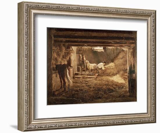 Inside One of the Barns, 1854-Filippo Palizzi-Framed Giclee Print