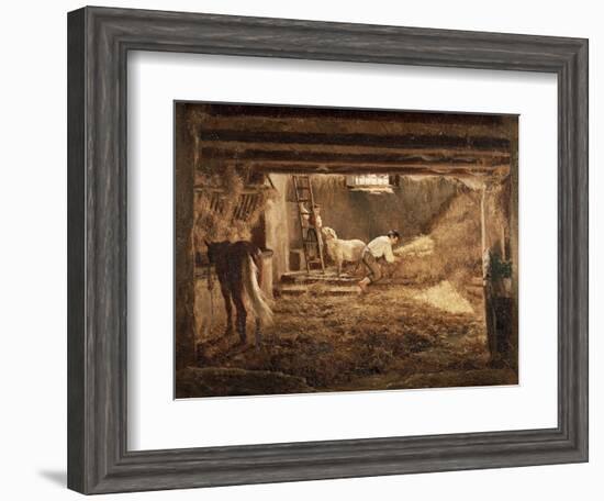 Inside One of the Barns, 1854-Filippo Palizzi-Framed Giclee Print