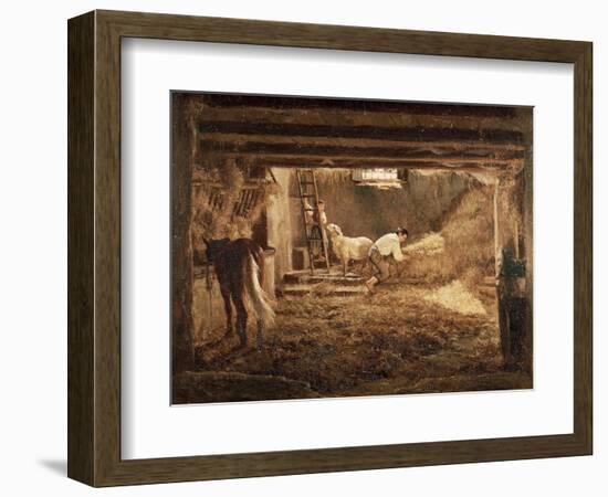 Inside One of the Barns, 1854-Filippo Palizzi-Framed Giclee Print