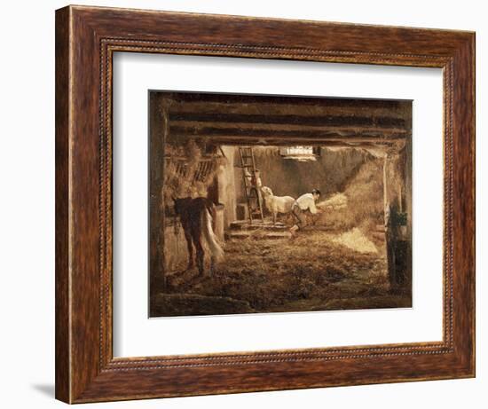 Inside One of the Barns, 1854-Filippo Palizzi-Framed Giclee Print