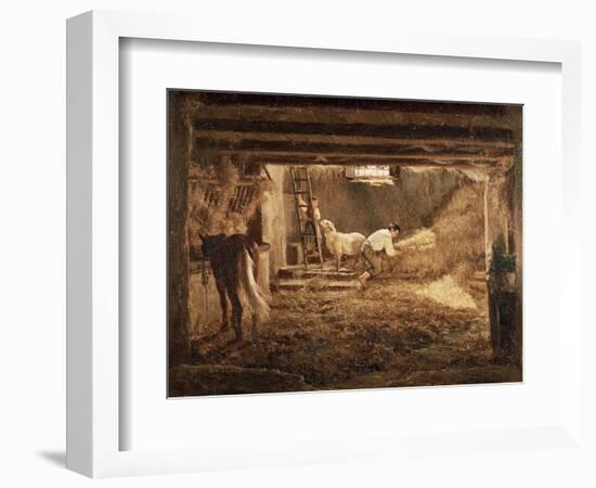 Inside One of the Barns, 1854-Filippo Palizzi-Framed Giclee Print