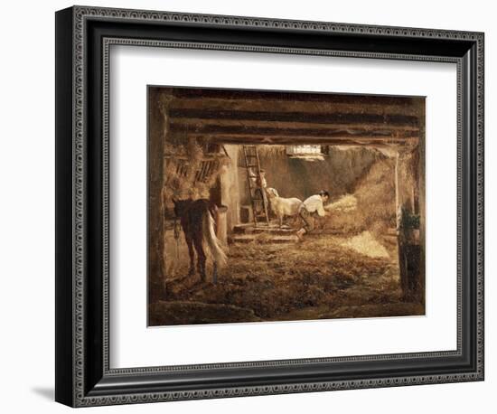 Inside One of the Barns, 1854-Filippo Palizzi-Framed Giclee Print