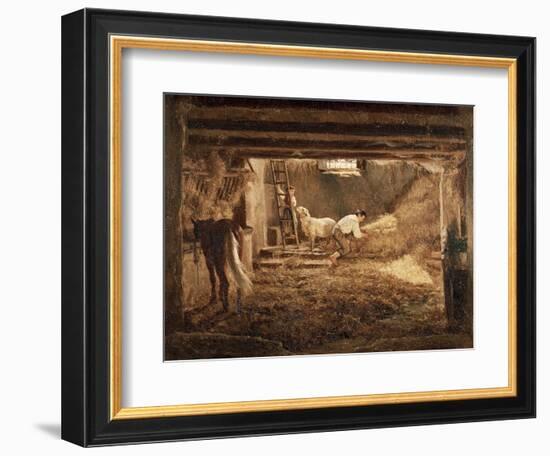 Inside One of the Barns, 1854-Filippo Palizzi-Framed Giclee Print