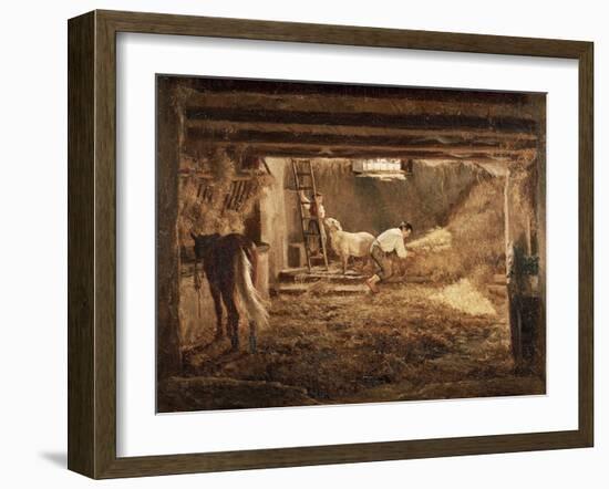 Inside One of the Barns, 1854-Filippo Palizzi-Framed Giclee Print