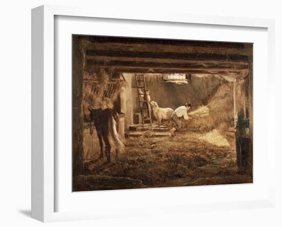 Inside One of the Barns, 1854-Filippo Palizzi-Framed Giclee Print