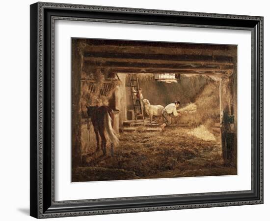 Inside One of the Barns, 1854-Filippo Palizzi-Framed Giclee Print