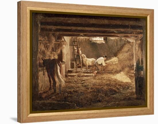 Inside One of the Barns, 1854-Filippo Palizzi-Framed Premier Image Canvas