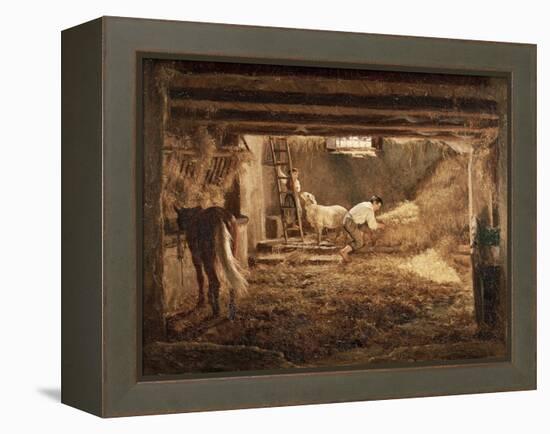 Inside One of the Barns, 1854-Filippo Palizzi-Framed Premier Image Canvas