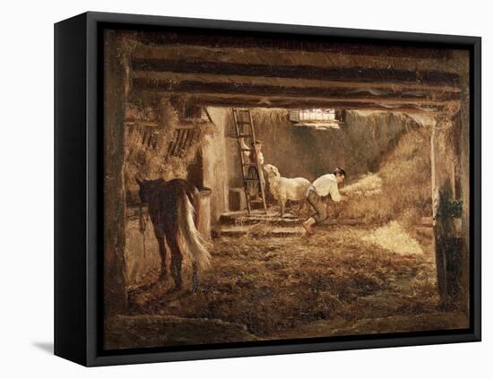 Inside One of the Barns, 1854-Filippo Palizzi-Framed Premier Image Canvas