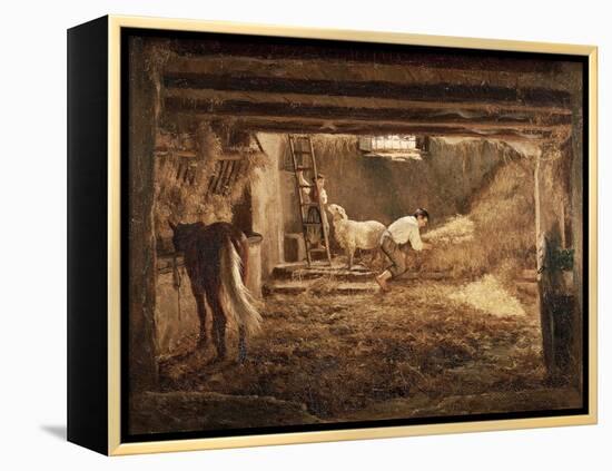 Inside One of the Barns, 1854-Filippo Palizzi-Framed Premier Image Canvas