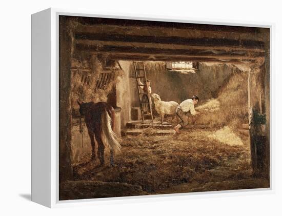 Inside One of the Barns, 1854-Filippo Palizzi-Framed Premier Image Canvas