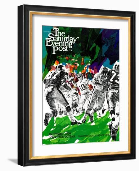 "Inside Pro Football," Saturday Evening Post Cover, September 21, 1968-Paul Calle-Framed Giclee Print