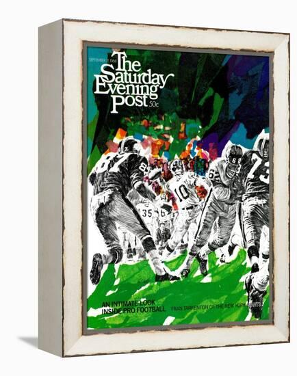 "Inside Pro Football," Saturday Evening Post Cover, September 21, 1968-Paul Calle-Framed Premier Image Canvas
