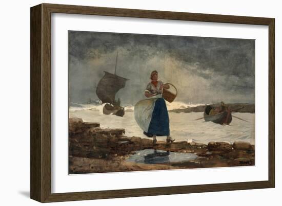 Inside the Bar, 1883 (W/C and Graphite on Paper)-Winslow Homer-Framed Giclee Print
