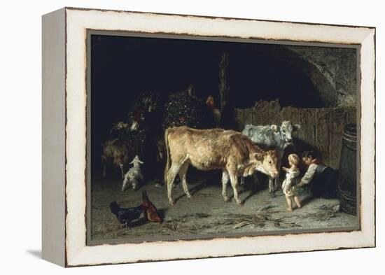 Inside the Barn, 1858-Filippo Palizzi-Framed Premier Image Canvas