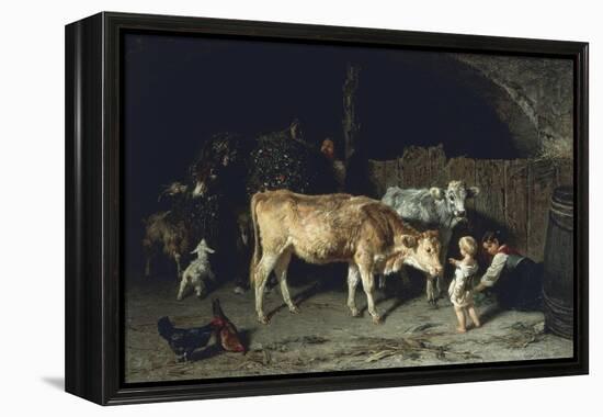 Inside the Barn, 1858-Filippo Palizzi-Framed Premier Image Canvas