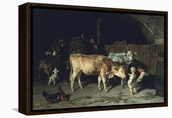 Inside the Barn, 1858-Filippo Palizzi-Framed Premier Image Canvas