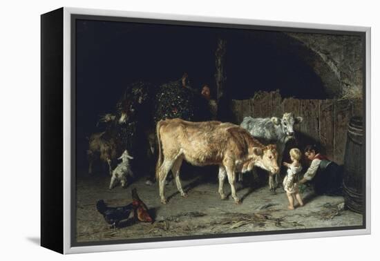 Inside the Barn, 1858-Filippo Palizzi-Framed Premier Image Canvas