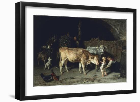 Inside the Barn, 1858-Filippo Palizzi-Framed Giclee Print