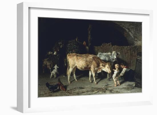 Inside the Barn, 1858-Filippo Palizzi-Framed Giclee Print