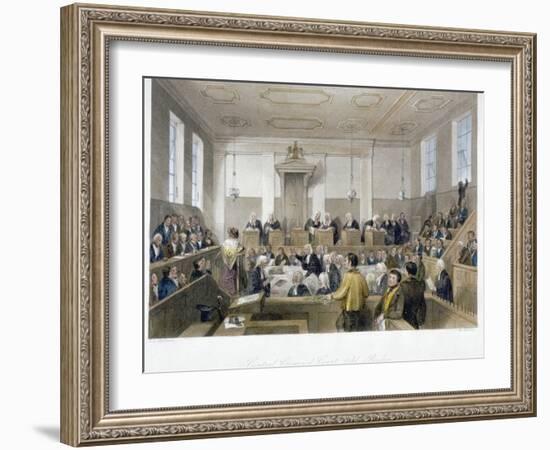 Inside the Central Criminal Court, Old Bailey, with a Court in Session, City of London, 1840-Harden Sidney Melville-Framed Giclee Print