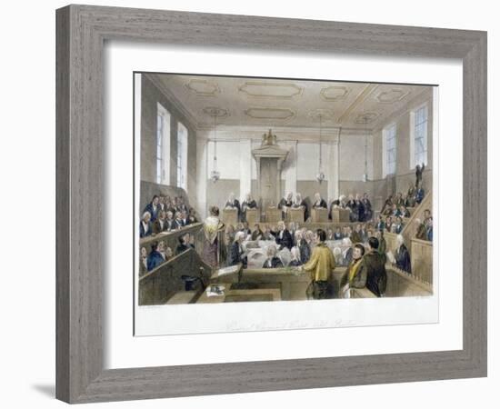 Inside the Central Criminal Court, Old Bailey, with a Court in Session, City of London, 1840-Harden Sidney Melville-Framed Giclee Print