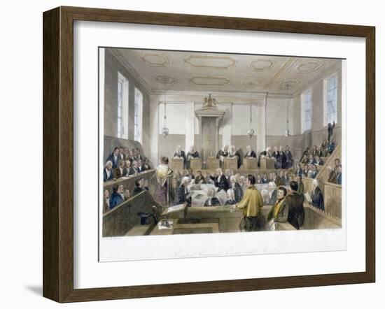 Inside the Central Criminal Court, Old Bailey, with a Court in Session, City of London, 1840-Harden Sidney Melville-Framed Giclee Print