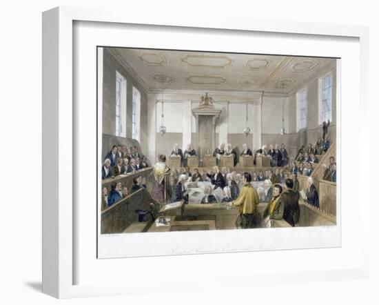 Inside the Central Criminal Court, Old Bailey, with a Court in Session, City of London, 1840-Harden Sidney Melville-Framed Giclee Print