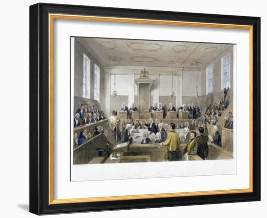 Inside the Central Criminal Court, Old Bailey, with a Court in Session, City of London, 1840-Harden Sidney Melville-Framed Giclee Print