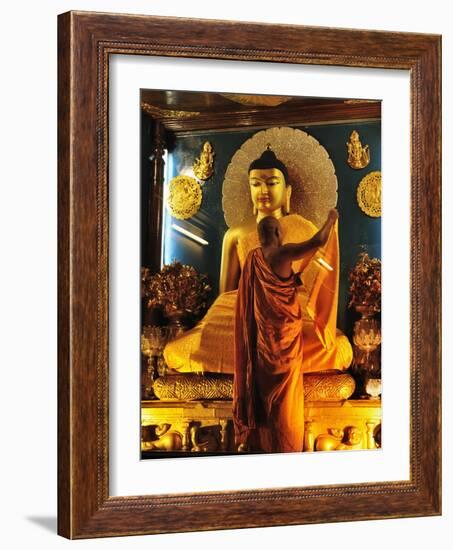 Inside the Mahabodhi Temple, Bodh Gaya (Bodhgaya), Gaya District, Bihar, India, Asia-Jochen Schlenker-Framed Photographic Print