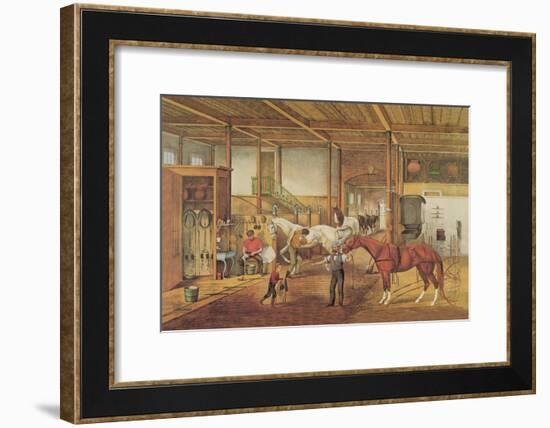 Inside the Stable-null-Framed Art Print