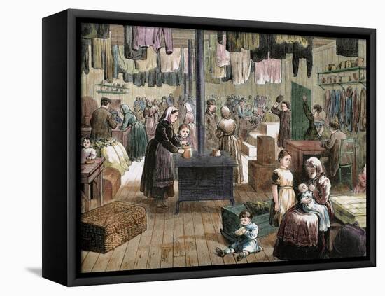 Inside View of a Hut Built by the Mennonist Settlers in Kansas. United States.-Tarker-Framed Premier Image Canvas