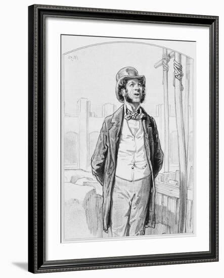 Inspecteur Privé Des Travaux Publics, Plate 13 from Les Toquades, 1858-Paul Gavarni-Framed Giclee Print