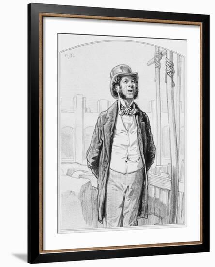 Inspecteur Privé Des Travaux Publics, Plate 13 from Les Toquades, 1858-Paul Gavarni-Framed Giclee Print