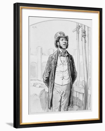 Inspecteur Privé Des Travaux Publics, Plate 13 from Les Toquades, 1858-Paul Gavarni-Framed Giclee Print