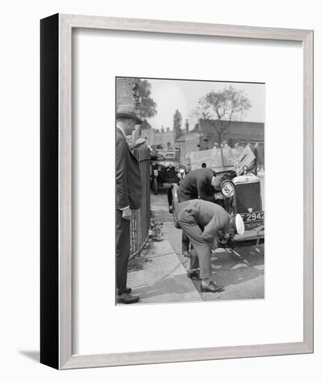 Inspecting the Star car of B Mott-Bill Brunell-Framed Photographic Print