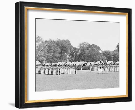 Inspection of Battalion with Color Guard, United States Military Academy, West Point, N.Y.-null-Framed Photo