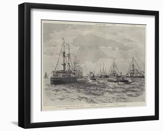 Inspection of the Italian Squadron at Spithead by the Prince of Wales on 13 July-null-Framed Giclee Print