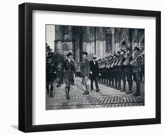 'Inspection of troops at the foot of Cologne Cathedral', 1919, (1945)-Unknown-Framed Photographic Print