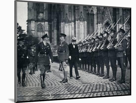 'Inspection of troops at the foot of Cologne Cathedral', 1919, (1945)-Unknown-Mounted Photographic Print