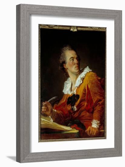 Inspiration Portrait of a Stranger. Painting by Jean Honore Fragonard (1732-1806) 18Th Century Sun.-Jean-Honore Fragonard-Framed Giclee Print