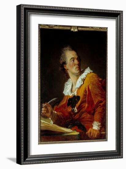 Inspiration Portrait of a Stranger. Painting by Jean Honore Fragonard (1732-1806) 18Th Century Sun.-Jean-Honore Fragonard-Framed Giclee Print