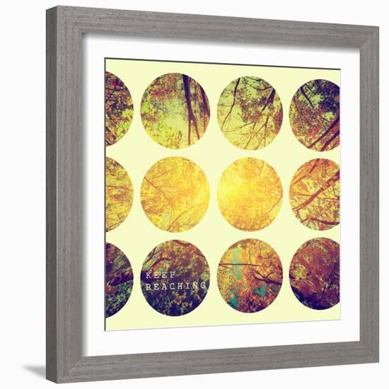 Inspirational Circle Design - Autumn Trees: Don't Forget to Look Up Every Now and Again-Michal Bednarek-Framed Art Print