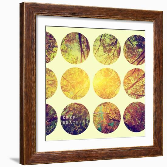 Inspirational Circle Design - Autumn Trees: Don't Forget to Look Up Every Now and Again-Michal Bednarek-Framed Art Print