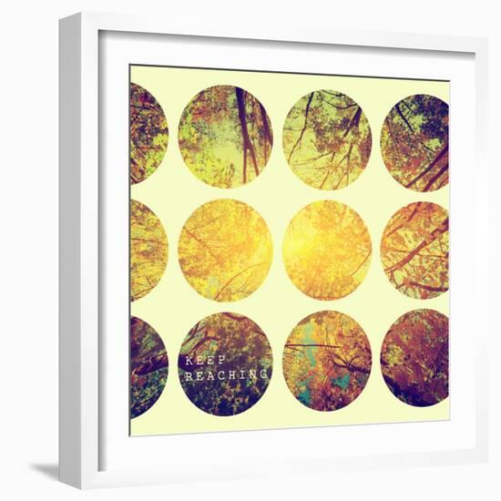 Inspirational Circle Design - Autumn Trees: Don't Forget to Look Up Every Now and Again-Michal Bednarek-Framed Art Print