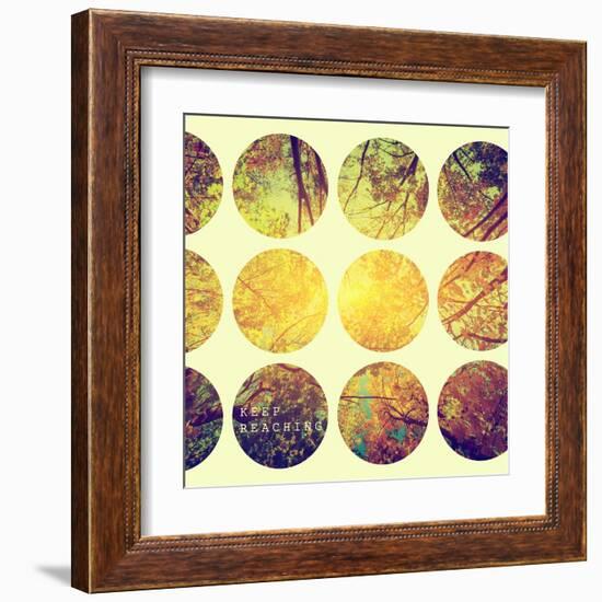 Inspirational Circle Design - Autumn Trees: Don't Forget to Look Up Every Now and Again-Michal Bednarek-Framed Art Print